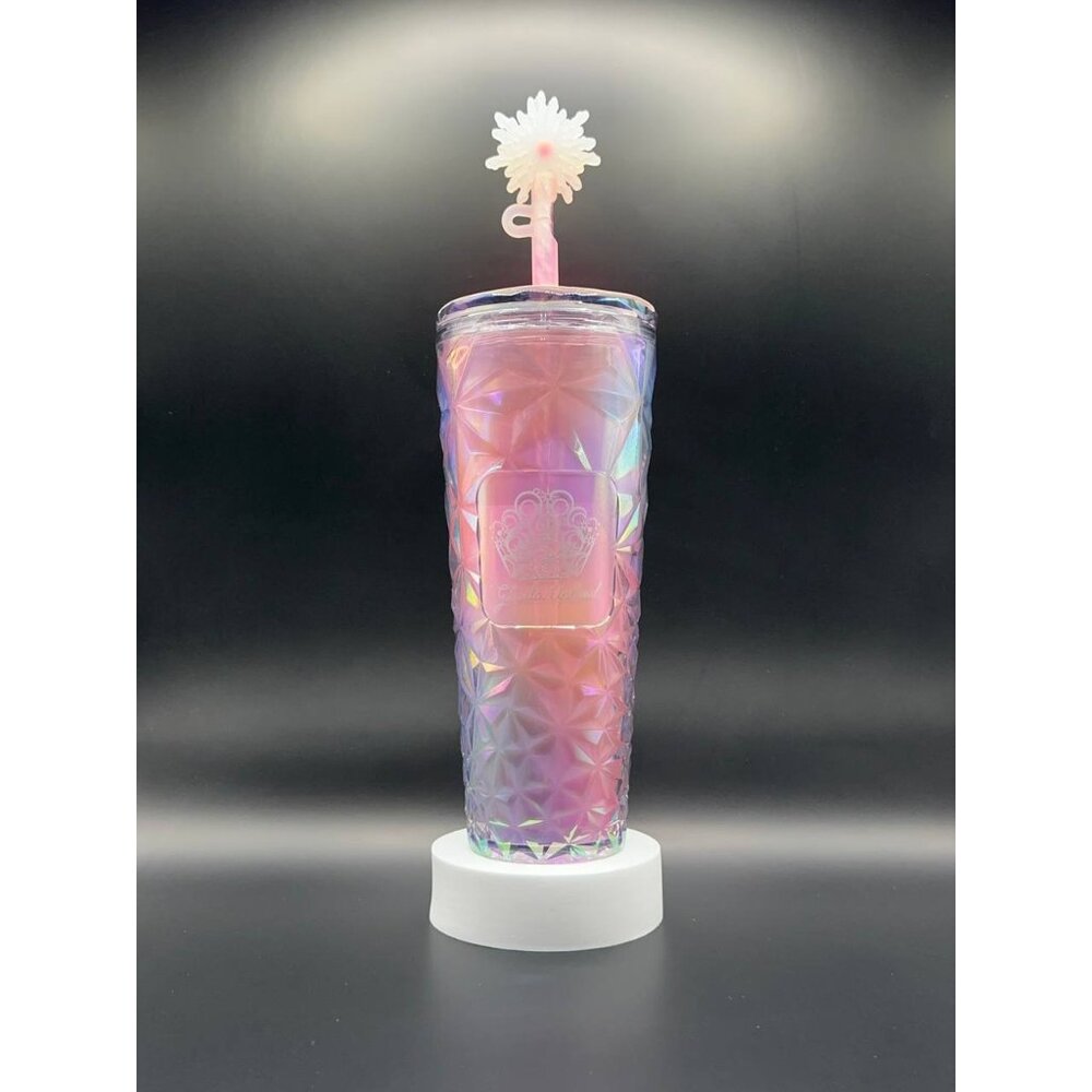 Rare Starbucks Wicked Prism Cold Cup with Wand Straw Topper (Pink, 24oz)